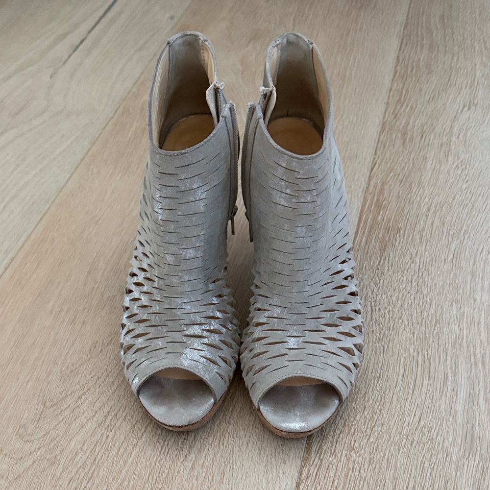 Paul Green Taupe Peep-Toe Heeled Boots